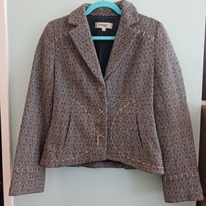 HOSS 100% Wool Black/Tan Jacket | Size 38 (EU)